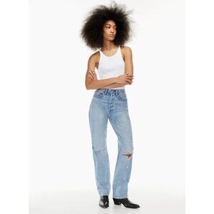 ARITZIA Denim Forum Joni High Rise Loose 28 x 32 L Distressed '90s Rigid Denim